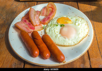 Huevos Fritos Bacón y Salchichas